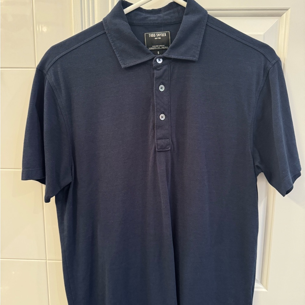 Todd Snyder Fine Pique Polo Size Small Navy Blue